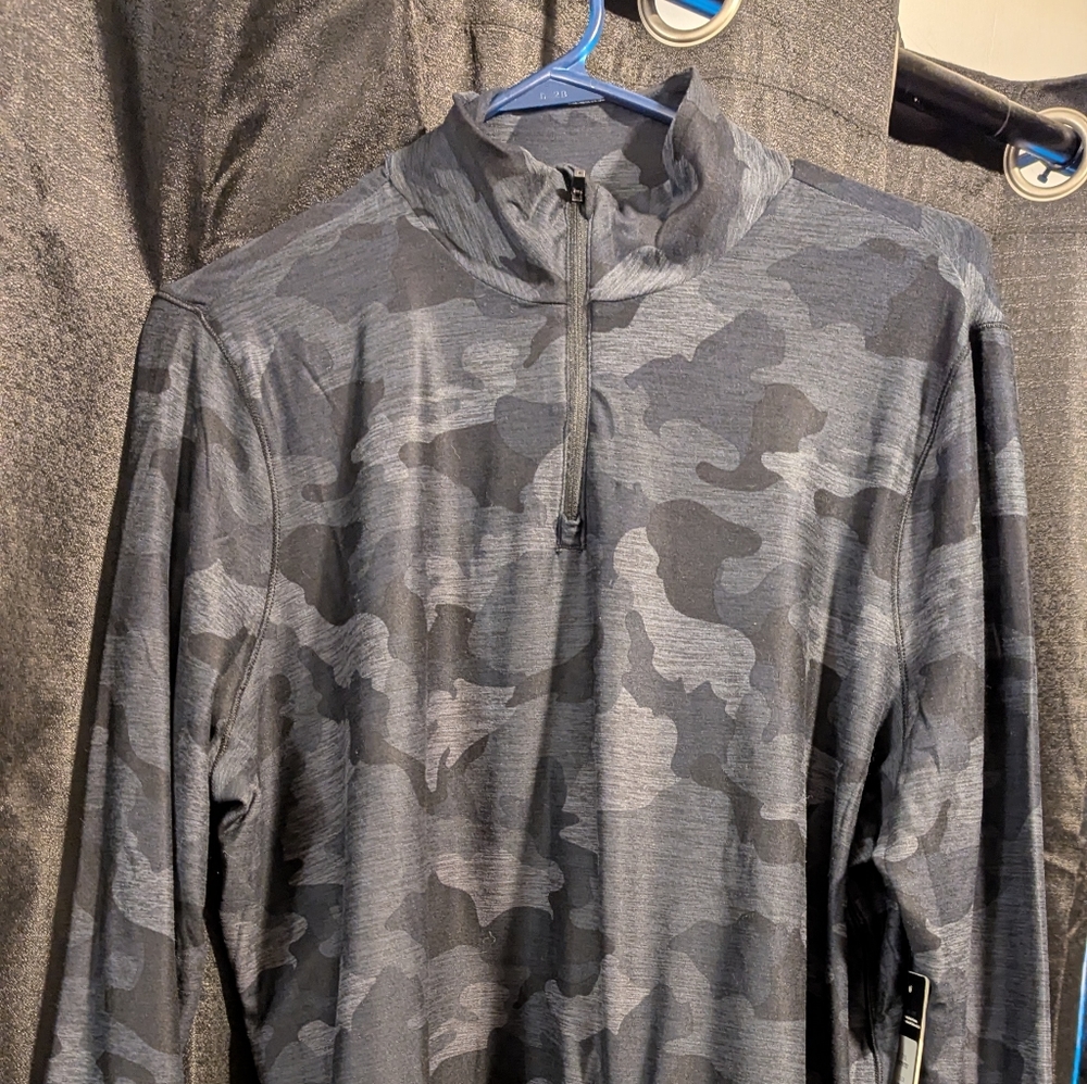 YOGALICIOIS LUX Gray Camo Quarter Zip Pullover